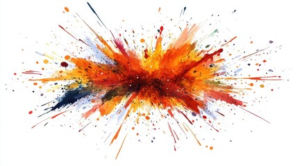 Bold Color Explosion Abstract Art with Splashes and Drips
