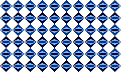 seamless geometric pattern, Seamless geometric diamond pattern in triple tone blue and black diamond checkerboard, chessboard seamless Repeat seamless pattern design for fabric print, 3 layer diamond