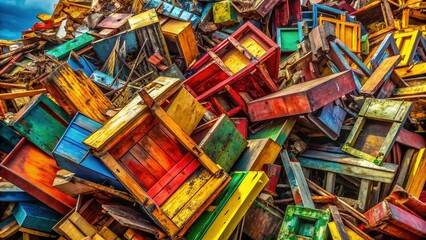 Fototapeta premium Unique Waste Structure: Abstract Composition, Rule of Thirds Photography