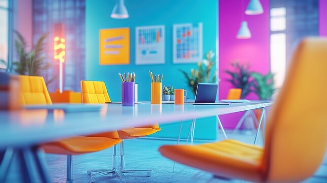 futuristic look, featuring Finding Engagement and Fulfillment at Work. vibrant colors with a light, and include elements such as Team brainstorming session with enthusiastic participants.
