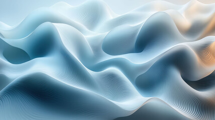 Obraz premium Abstract wave pattern in soft gray and blue tones creates serene atmosphere