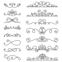 PNG Elegant decorative vintage flourishes set on transparent background