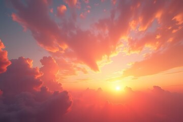 Beautiful twilight clouds, pastel pink