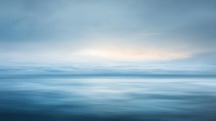 Fototapeta premium Serene Blue Ocean Sky Peaceful Tranquil Calm Water Seascape Horizon Abstract Nature Background Image
