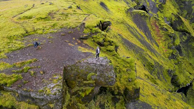 Icelandic Valley at Pakgil in Autumn - Drone 4K