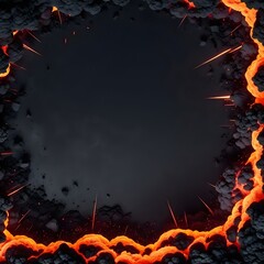 dark smoke and red lava