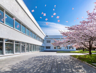 桜と学校