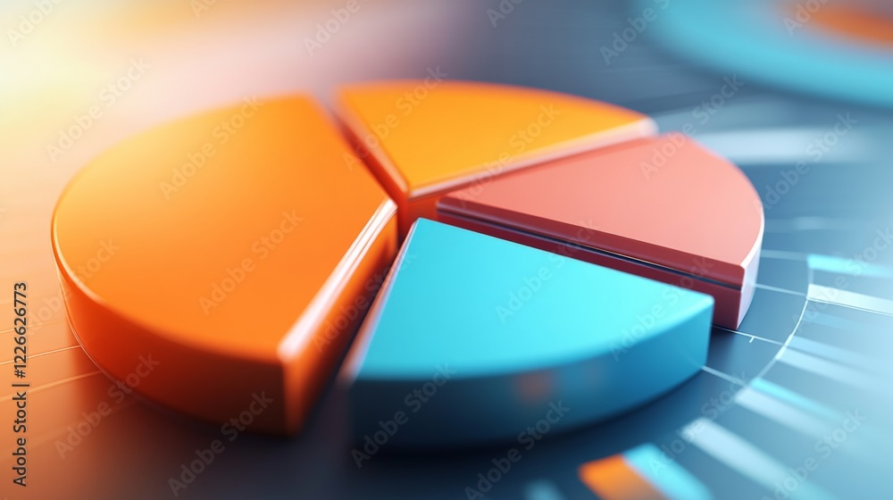 Poster close-up of a d pie chart with interactive elements, including hover effects and clickable segments,