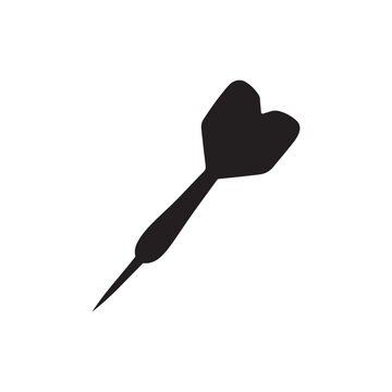 Vintage style throwing dart in vector silhouette