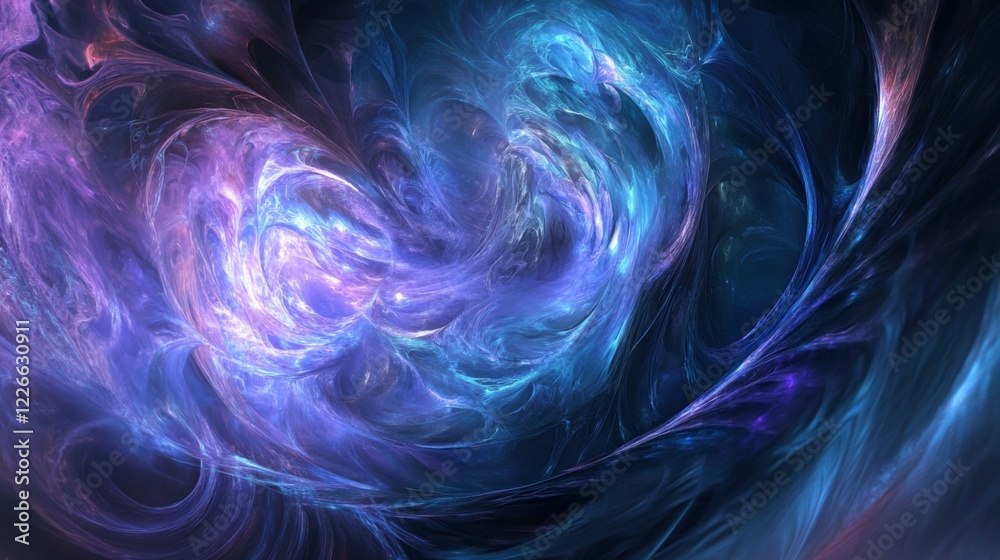 Aufkleber close-up of a vibrant abstract background with swirling colors in shades of blue and purple, creatin