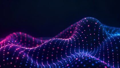 abstract pattern of glowing dots in shades of blue, Created using Generative Ai