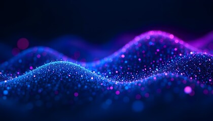 abstract pattern of glowing dots in shades of blue, Created using Generative Ai