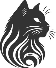 A cute cat silhouette vector art