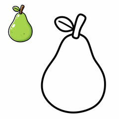 Coloring book for children (avocado). Coloring book, education game for children.