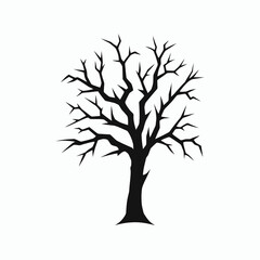 Obraz premium Dead Tree Silhouette in black on a white background