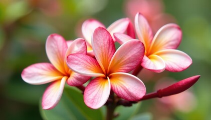 Obraz premium Close-up of isolated frangipani, showcasing detail , isolated, macro, flora