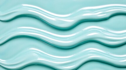 Fototapeta premium Abstract Wavy Lines Of Light Teal Cream