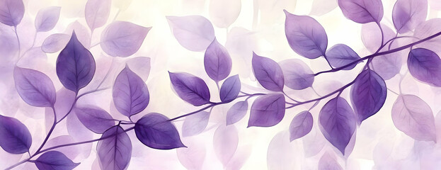 Fototapeta premium Purple leaves branch, soft background, design