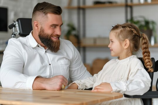 World Hearing Day. Loving father and daughter bonding in a cozy home setting.