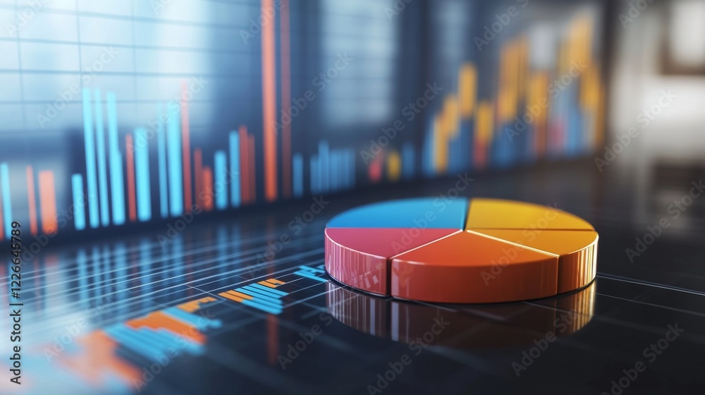 Leinwandbilder high-definition image of a d pie chart in a corporate setting, with clear, labeled segments and a pr