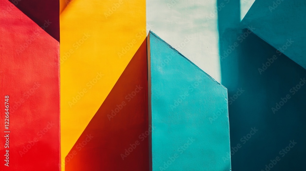 Fototapete high-resolution close-up of an abstract background with bold, contrasting colors and dynamic shapes,