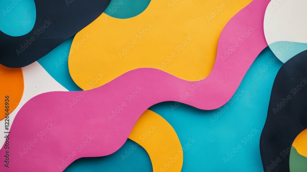 Fototapete high-resolution close-up of an abstract background with bold, contrasting colors and dynamic shapes,