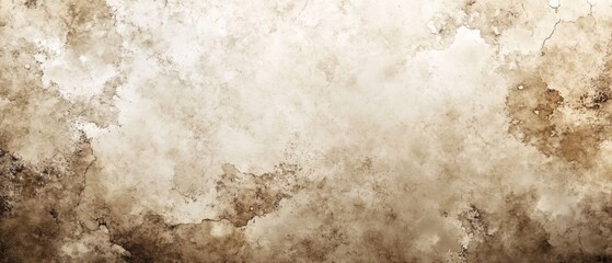 Abstract grunge texture with stains and cracks in beige and brown tones for background