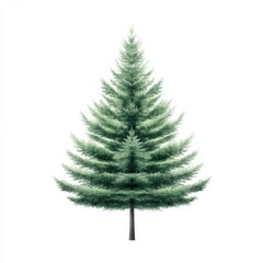 Obraz premium Vibrant green pine tree close-up nature scene digital illustration calm environment centered viewpoint organic concept
