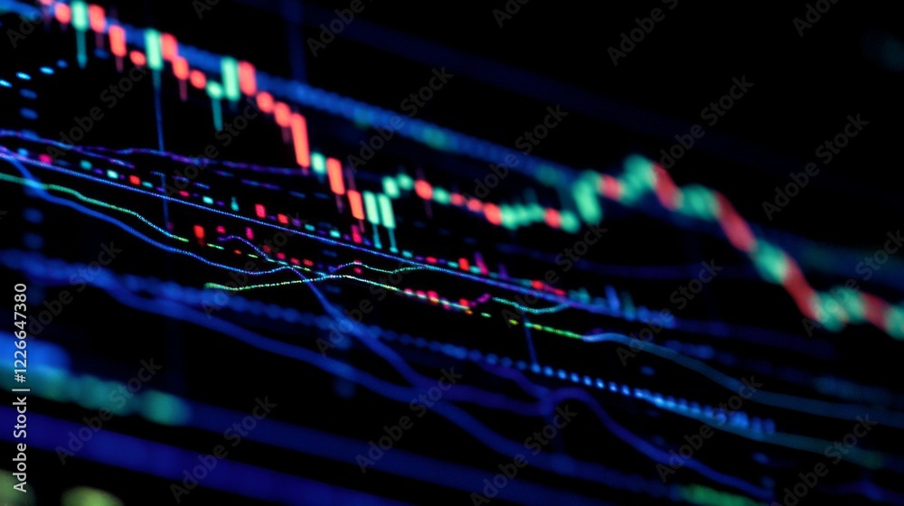Leinwandbilder high-resolution close-up of a digital financial graph with candlestick patterns, emphasizing the vol