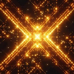 Fototapeta premium Intersecting golden lines form radiant geometric patterns, glowing intensely , shine, glow, golden