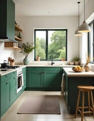 Modernes skandinavisches K&uuml;chen Interieur in einem Neubau