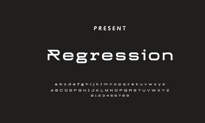 Luxury modern clean font, abstract geometric letter set typeface