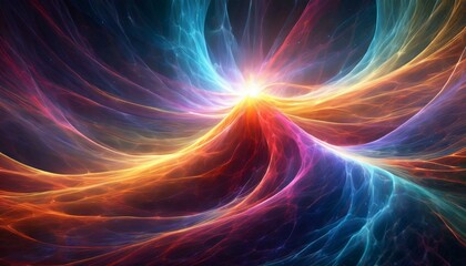 Fototapeta premium Abstract Energy Burst with Vibrant Light Trails 
