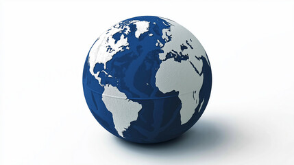 Fototapeta premium Stylized blue and white globe on a white background