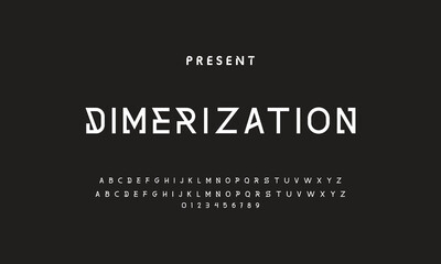 Luxury modern clean font, abstract geometric letter set typeface