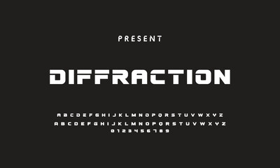 Luxury modern clean font, abstract geometric letter set typeface