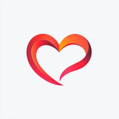 Design of heart icon logo illustration isolated on white background