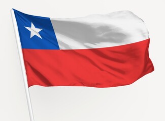 Waving Chile flag, national symbol graphic