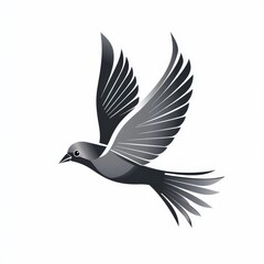 Obraz premium Design of metal bird flying icon logo illustration isolated on white background