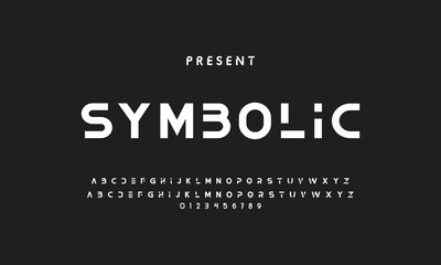 Luxury modern clean font, abstract geometric letter set typeface