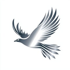 Obraz premium Design of metal bird flying icon logo illustration isolated on white background