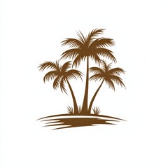 Design of coconut tree icon logo illustration isolated on white background
