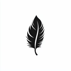 Feather logo design, symbol icon, isolated on white background