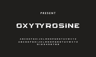 Luxury modern clean font, abstract geometric letter set typeface