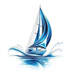 Design of sailing boat icon logo illustration isolated on white background