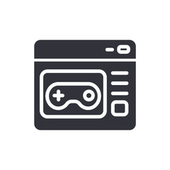 Online game solid icons, minimalist vector illustration ,simple transparent graphic element .Isolated on white background