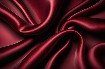 Obraz premium Black dark deep red burgundy cherry maroon crimson abstract background. Silk satin velvet fabric. Elegant luxury rich. Curtain drapery fold line wave flow. Romance Valentine Birthday Christmas. Design