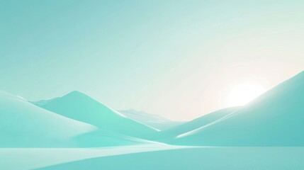 Blurred gradient with soft transitions between mint green and sky blue, perfect for a futuristic presentation backdrop.