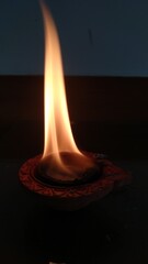camphor flame lamp as an offering to god for worship