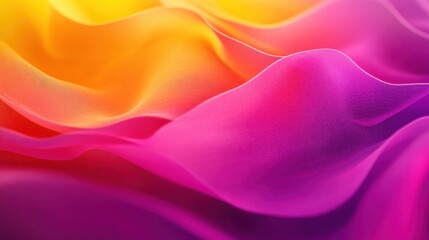 Obraz premium Bold fluid gradient of magenta and yellow with dynamic wave patterns, offering a vibrant backdrop for business banners.